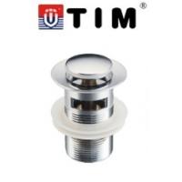 Донный клапан д/раковины TIM с переливом BAR0801B малень.