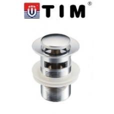 Донный клапан д/раковины TIM с переливом BAR0801B малень.